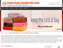 Tablet Screenshot of prakashwoollen.com